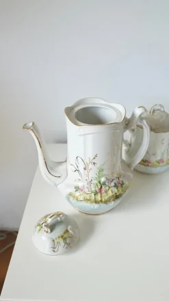 Pamono French Limoges Porcelain Coffee Pot by Barny Rigoni & Langle, 1920s><noscript><img width=