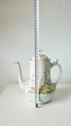 Pamono French Limoges Porcelain Coffee Pot by Barny Rigoni & Langle, 1920s><noscript><img width=