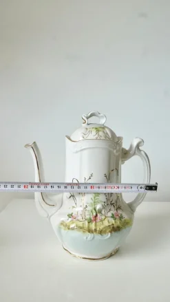 Pamono French Limoges Porcelain Coffee Pot by Barny Rigoni & Langle, 1920s><noscript><img width=