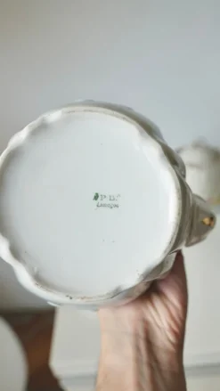 Pamono French Limoges Porcelain Coffee Pot by Barny Rigoni & Langle, 1920s><noscript><img width=