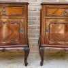 Pamono French Louis XV Style Walnut & Marquetry Bedside Tables, Set of 2> Nightstands