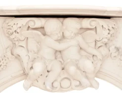 Pamono French Louis XV Style White Marble Fireplace with Cupids, 1800s><noscript><img width=