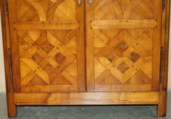 Pamono French Louis XVI Parquetry Burr Walnut Panelled Wardrobe><noscript><img width=