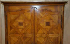 Pamono French Louis XVI Parquetry Burr Walnut Panelled Wardrobe><noscript><img width=