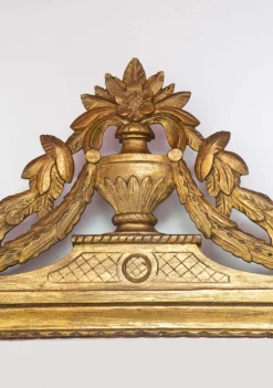 Pamono French Louis XVI Style Gilt Mirror with Crest, 1930s> Mirrors