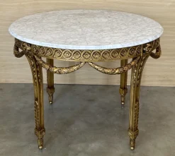 Sale Pamono French Louis XVI Style Oval Giltwood Carved Center Table, 1890s
