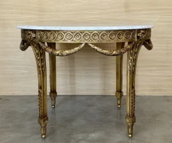 Sale Pamono French Louis XVI Style Oval Giltwood Carved Center Table, 1890s