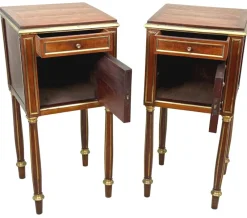 Pamono French Mahogany Bedside Tables, 1870s, Set of 2><noscript><img width=