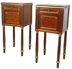 Pamono French Mahogany Bedside Tables, 1870s, Set of 2><noscript><img width=