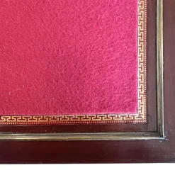 Pamono French Mahogany Card Table with Crimson Baize Game Surface and Brass Inlay, Mid-19th Century> Game Tables