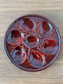 Pamono French Majolica Oyster Plate from St. Clement, France, 1970s> Dinnerware Accessories