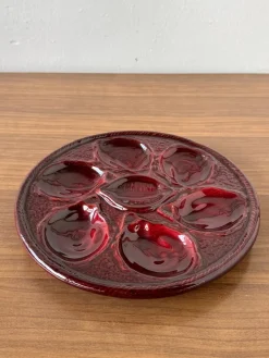 Pamono French Majolica Oyster Plate from St. Clement, France, 1970s><noscript><img width=