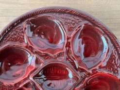 Pamono French Majolica Oyster Plate from St. Clement, France, 1970s><noscript><img width=