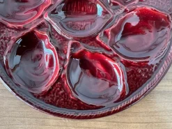 Pamono French Majolica Oyster Plate from St. Clement, France, 1970s><noscript><img width=