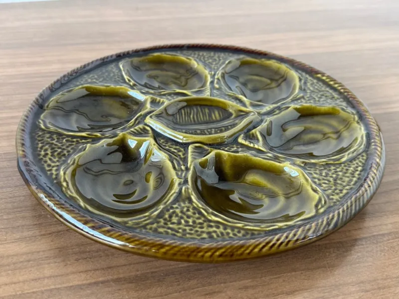 Pamono French Majolica Oyster Plate from St. Clement, France, 1970s