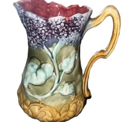 Pamono French Majolica Pitcher, 1890> Bottles, Carafes & Jugs