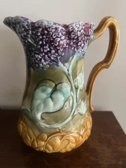 Pamono French Majolica Pitcher, 1890><noscript><img width=