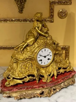 Outlet Pamono French Mantel Clock / Pendulum Clock, 1870s / 80s