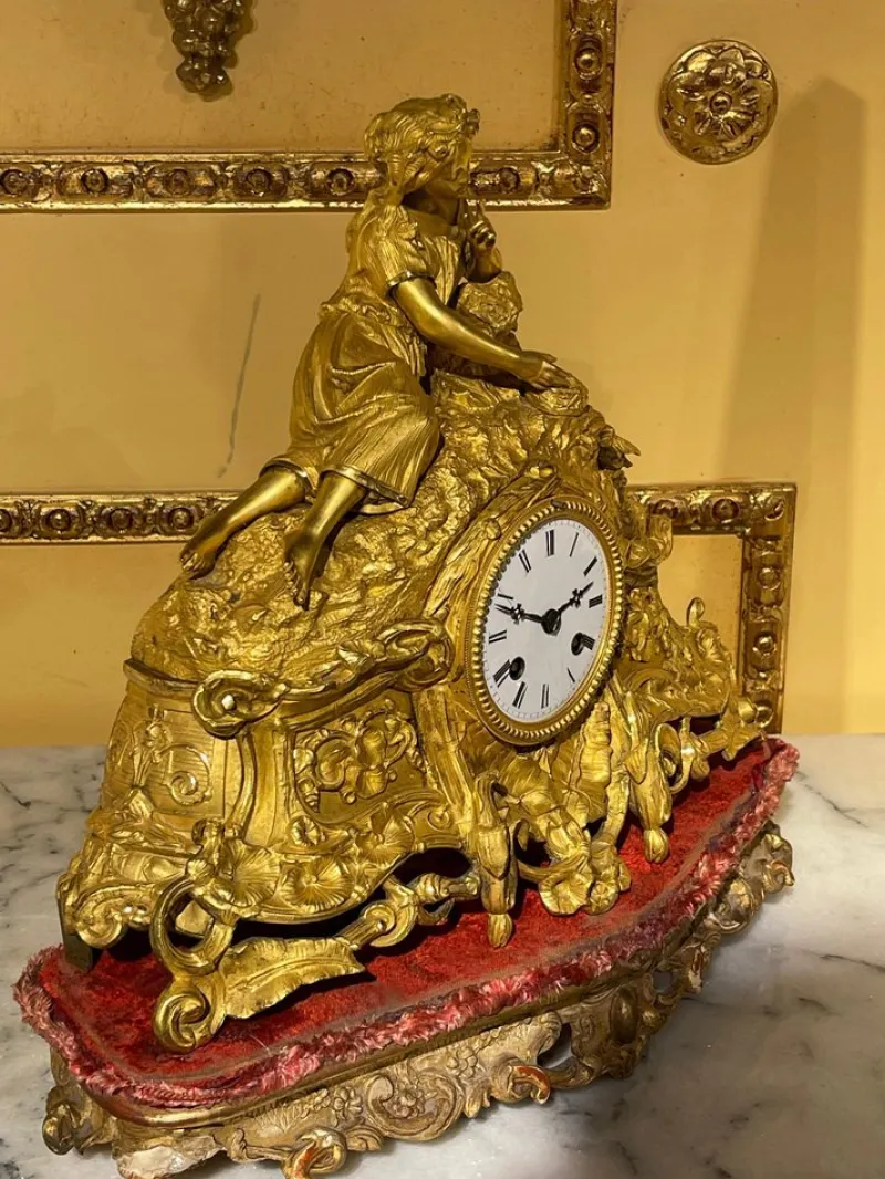 Outlet Pamono French Mantel Clock / Pendulum Clock, 1870s / 80s