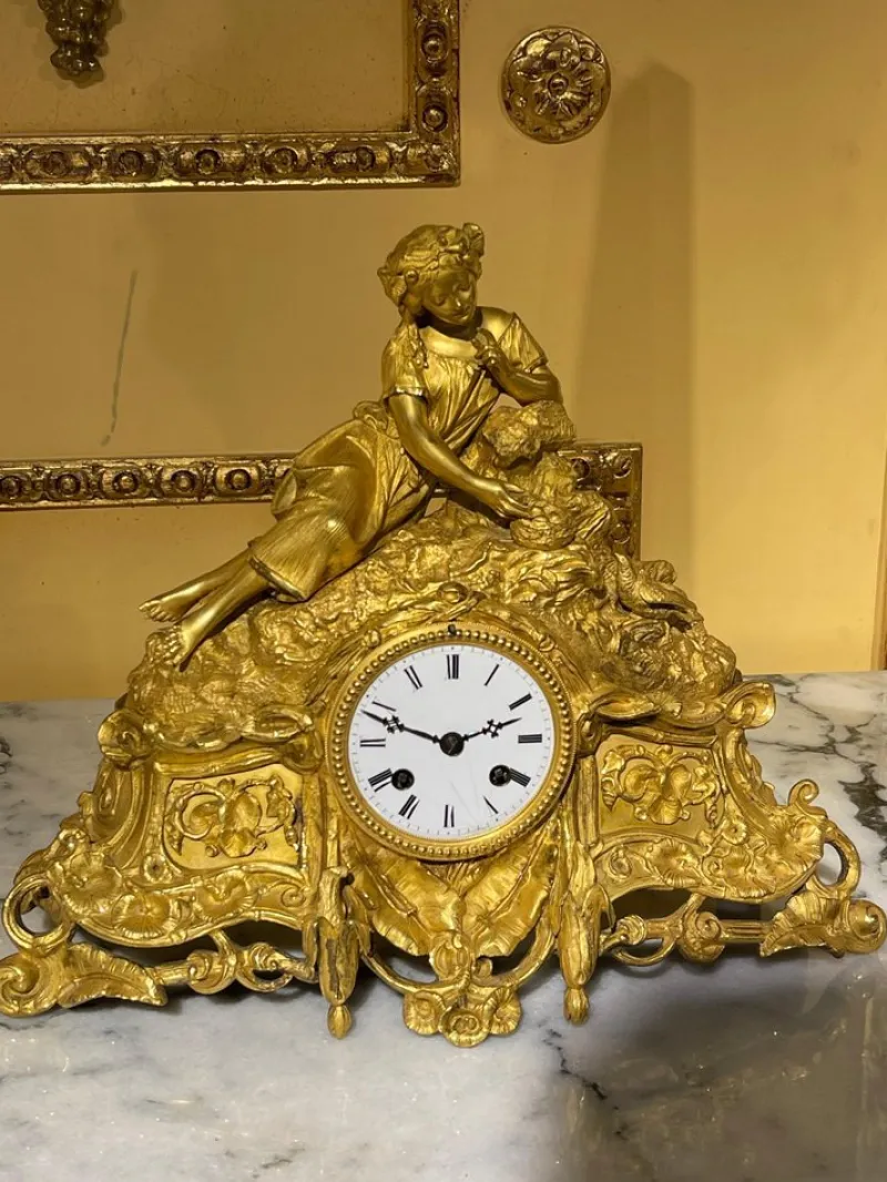 Outlet Pamono French Mantel Clock / Pendulum Clock, 1870s / 80s