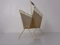 Pamono French Metal Magazine Rack, 1960s><noscript><img width=