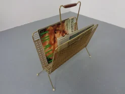 Pamono French Metal Magazine Rack, 1960s><noscript><img width=