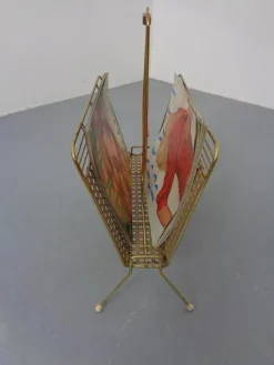 Pamono French Metal Magazine Rack, 1960s><noscript><img width=