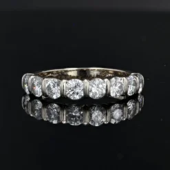 Pamono French Modern Wedding Ring in 18K White Gold with Brilliant-Cut Diamonds><noscript><img width=