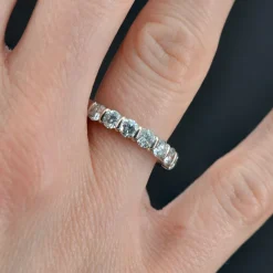 Pamono French Modern Wedding Ring in 18K White Gold with Brilliant-Cut Diamonds><noscript><img width=