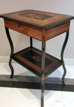 Clearance Pamono French Napoleon III Style Dressing Table with Mirror and Faux Drawer, 1850s