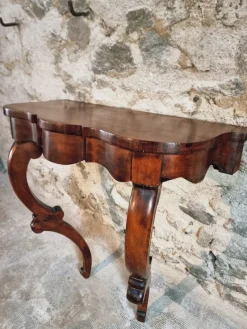 Pamono French Napoleon III Wall Console Table in Mahogany, 1800s