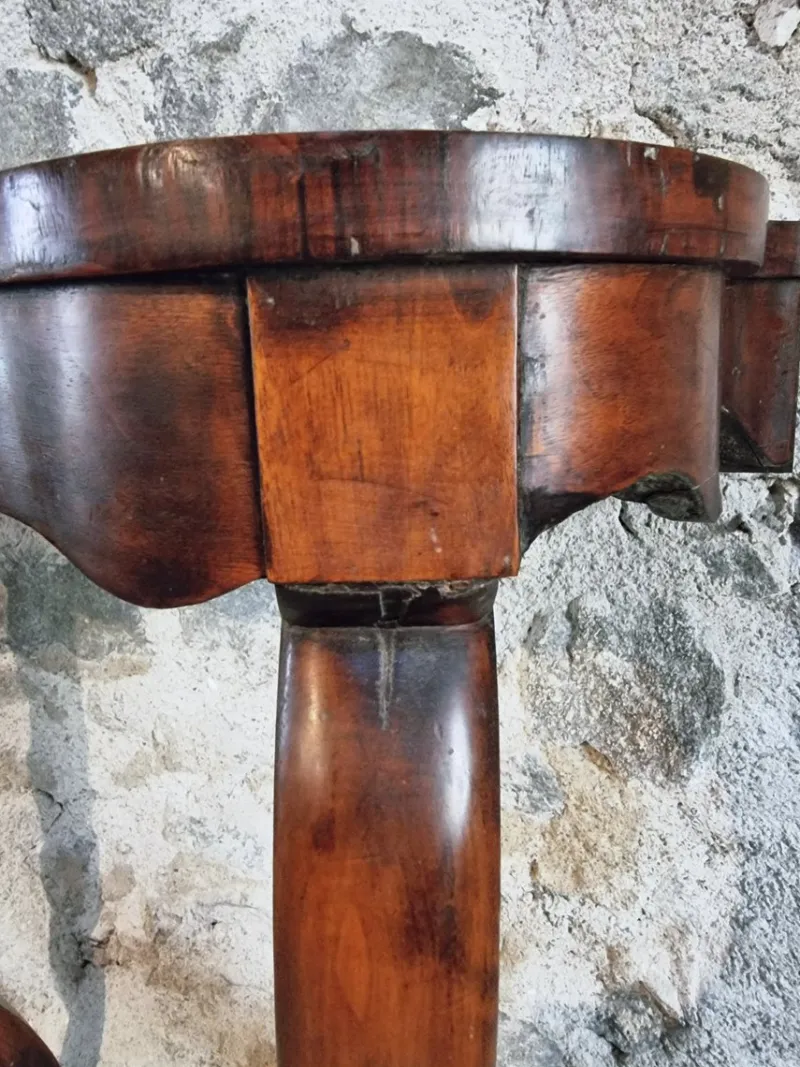 Pamono French Napoleon III Wall Console Table in Mahogany, 1800s