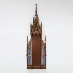 Discount Pamono French Neo-Gothic Polychrome and Gilt Wooden Church Steeple with Niche for Saint Statue, 1800s