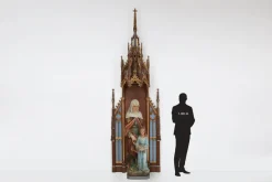 Discount Pamono French Neo-Gothic Polychrome and Gilt Wooden Church Steeple with Niche for Saint Statue, 1800s