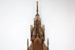 Discount Pamono French Neo-Gothic Polychrome and Gilt Wooden Church Steeple with Niche for Saint Statue, 1800s