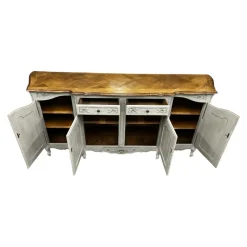 Pamono French Oak Breakfront Buffet, Early 20th Century><noscript><img width=