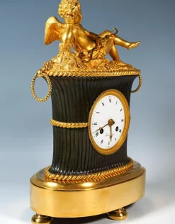 Pamono French Ormolu Mantel Clock, L'Angelot Endormi, Reiche, Paris, 1820> Clocks