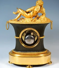 Pamono French Ormolu Mantel Clock, L'Angelot Endormi, Reiche, Paris, 1820><noscript><img width=