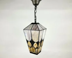 Pamono French Outdoor Lantern in Amber Glass, 1950s><noscript><img width=