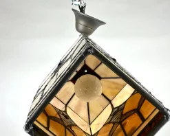 Pamono French Outdoor Lantern in Amber Glass, 1950s><noscript><img width=