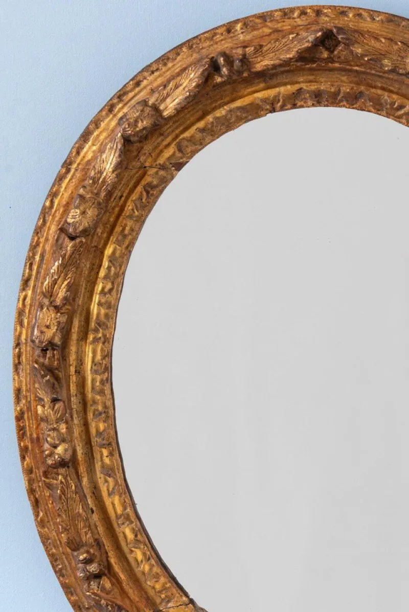 Outlet Pamono French Oval Gilt Gesso Mirror, 18th Century