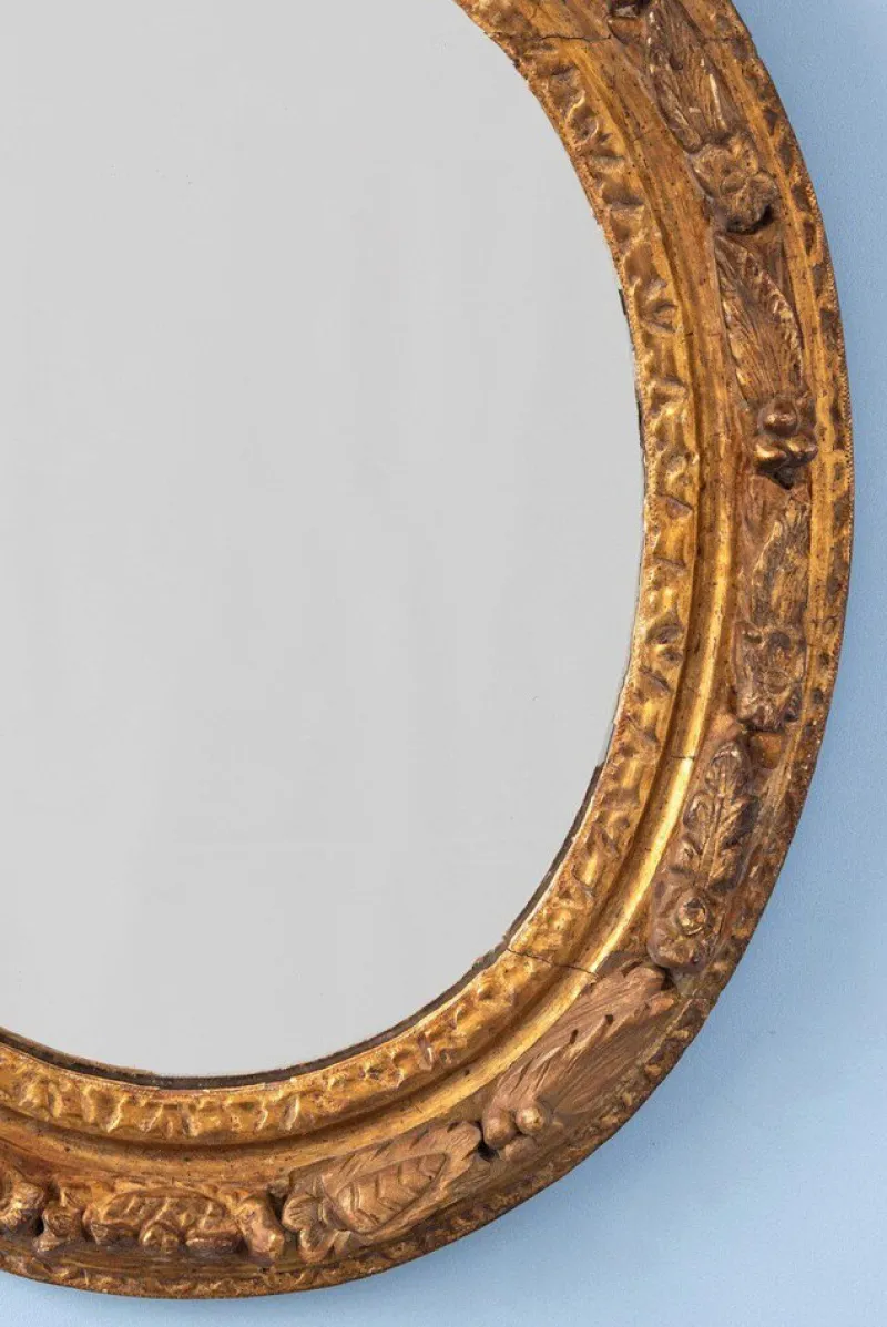 Outlet Pamono French Oval Gilt Gesso Mirror, 18th Century