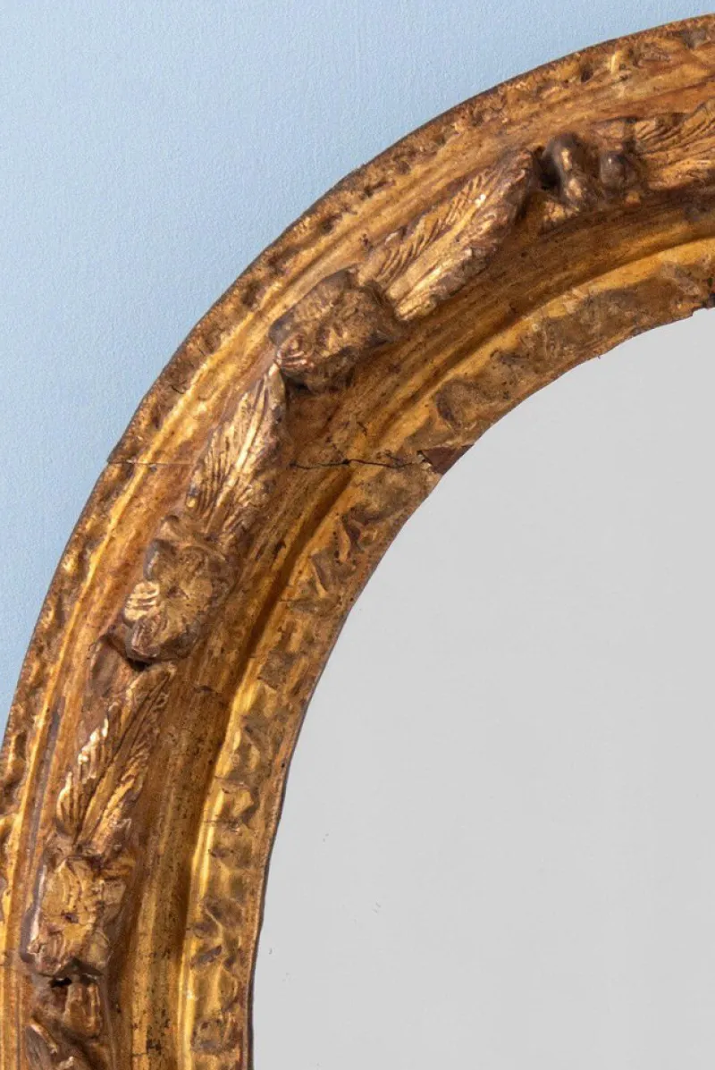 Outlet Pamono French Oval Gilt Gesso Mirror, 18th Century