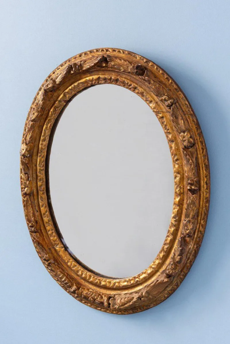 Outlet Pamono French Oval Gilt Gesso Mirror, 18th Century