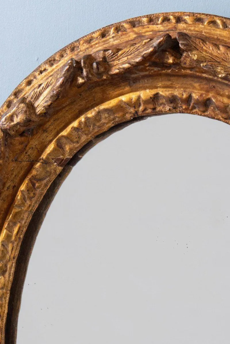 Outlet Pamono French Oval Gilt Gesso Mirror, 18th Century