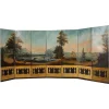 Pamono French Painted Canvas Folding Screen, 1830s> Room Dividers & Screens