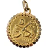 Pamono French Perroud Large Libra Zodiac Starsign 18k Yellow Gold Charm Pendant, 1930s> Necklaces