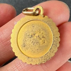 Pamono French Perroud Large Libra Zodiac Starsign 18k Yellow Gold Charm Pendant, 1930s><noscript><img width=