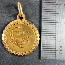 Discount Pamono French Perroud Large Scorpio Zodiac Starsign 18k Yellow Gold Charm Pendant, 1930s