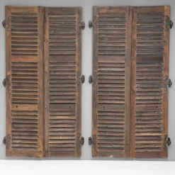 Best Pamono French Pine Shutters, 1850s, Set of 4